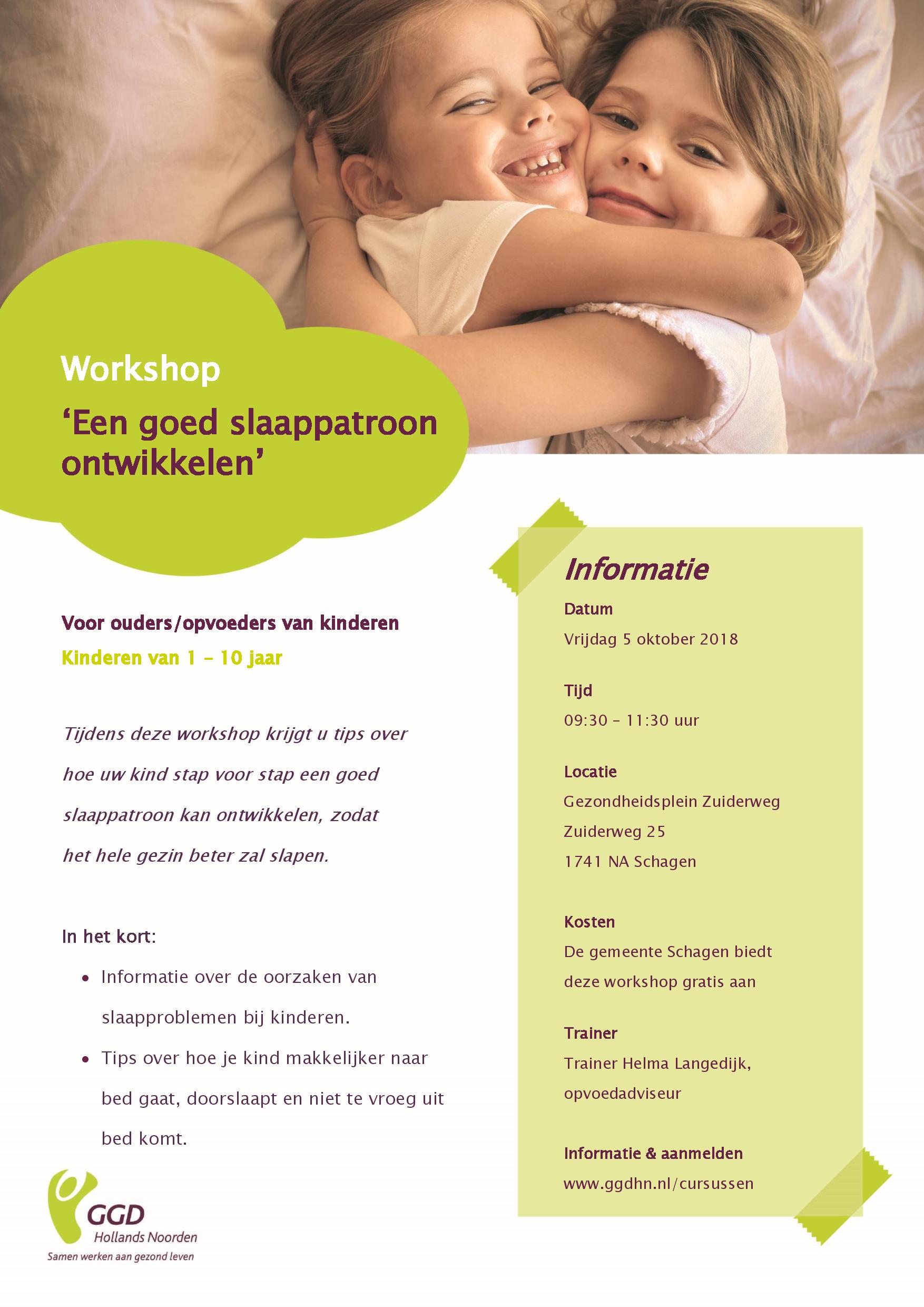 Workshop GGD: Een goed slaappatroon ontwikkelen