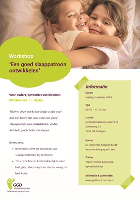 Poster Workshop Een goed slaappatroon ontwikkelen - 5 oktober 2018 - Schagen-page-001