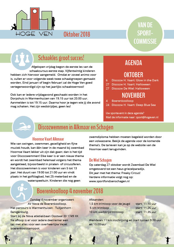Nieuwsbrief Sportcommissie oktober 2018