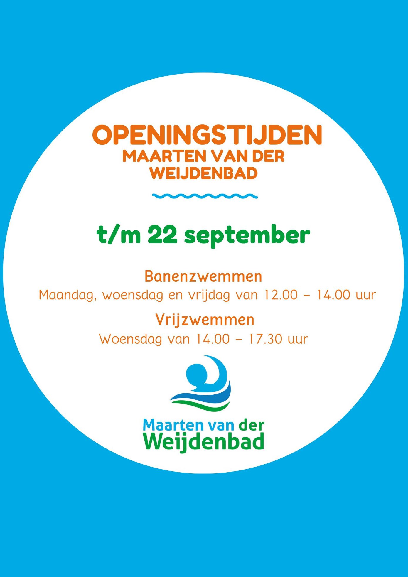 Maarten van der Weidenbad open t/m 22 september
